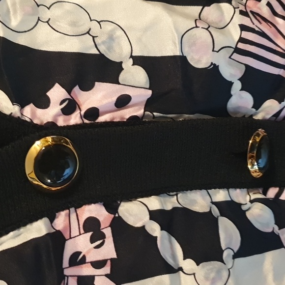 Vtg ST. JOHN Pearls & Bows Knit Carsigan Sweater Sz P - Picture 4 of 7